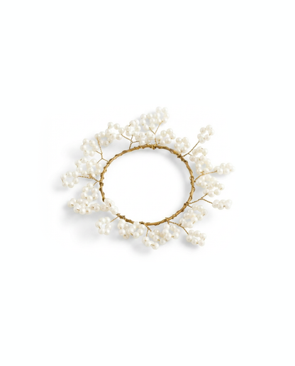 Napkin ring white pearls