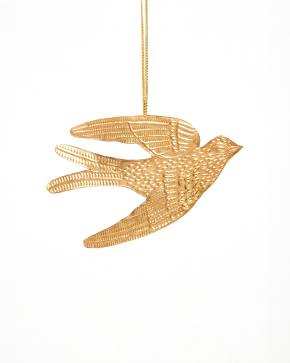 Swallow ornament brass