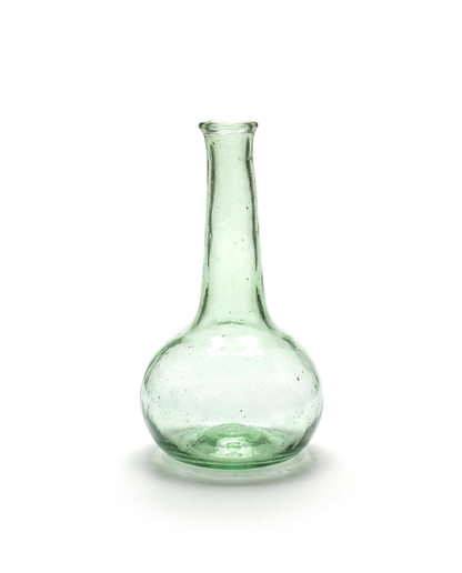 Handmade Clear Green Globe Bud Vase