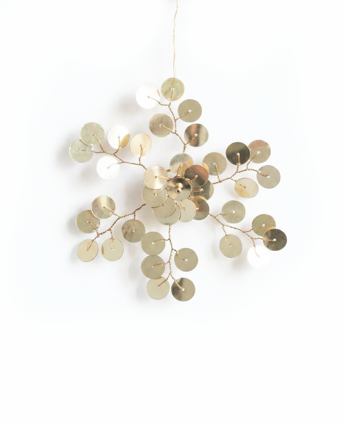 Goudkleurig sneeuwvlok ornament