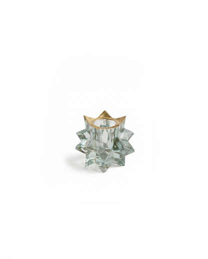 Handblown Glass Star Candle Holder