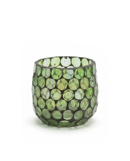Teelicht Grünes Glas Mosaik