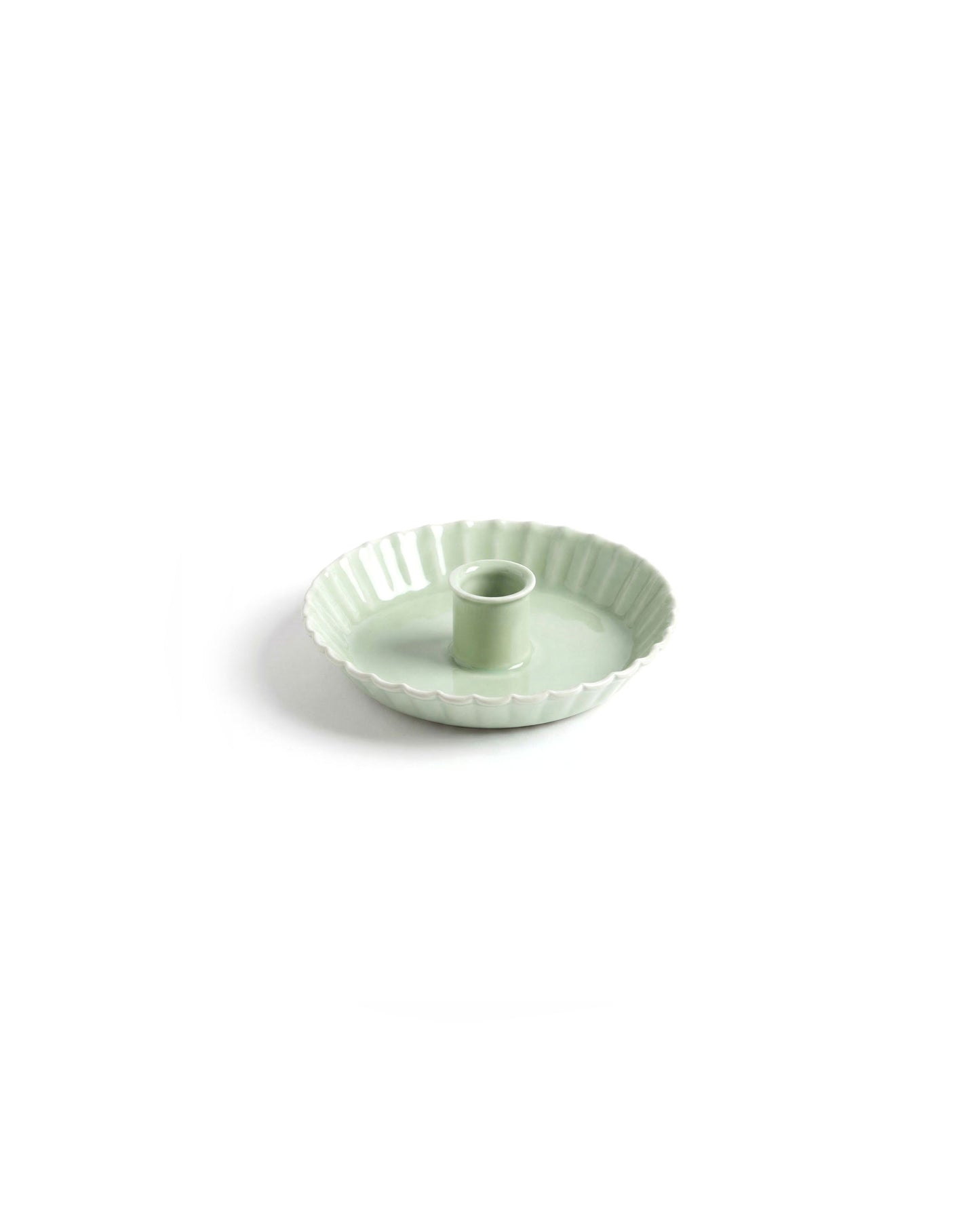 Candle holder mint enamel