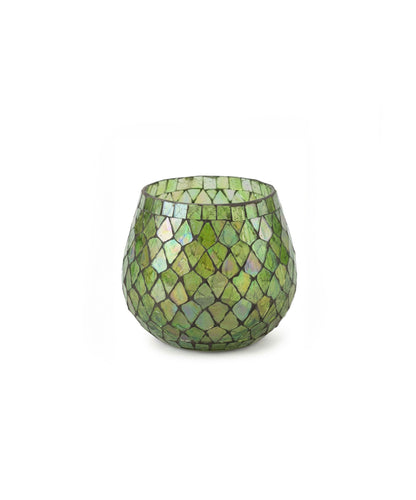 Vase green glass mosaic