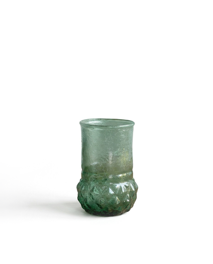 Recycled Glass Vase with Diamond Base