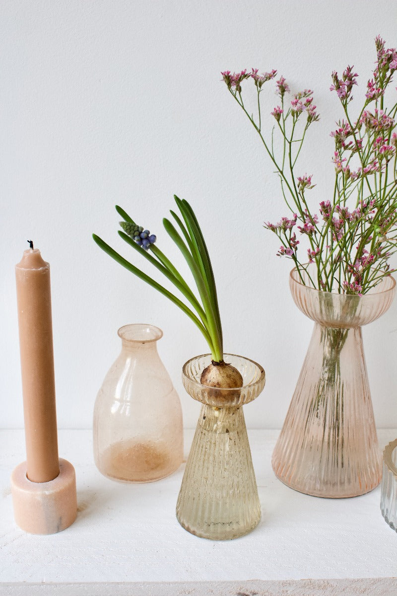Candle holder pink marble