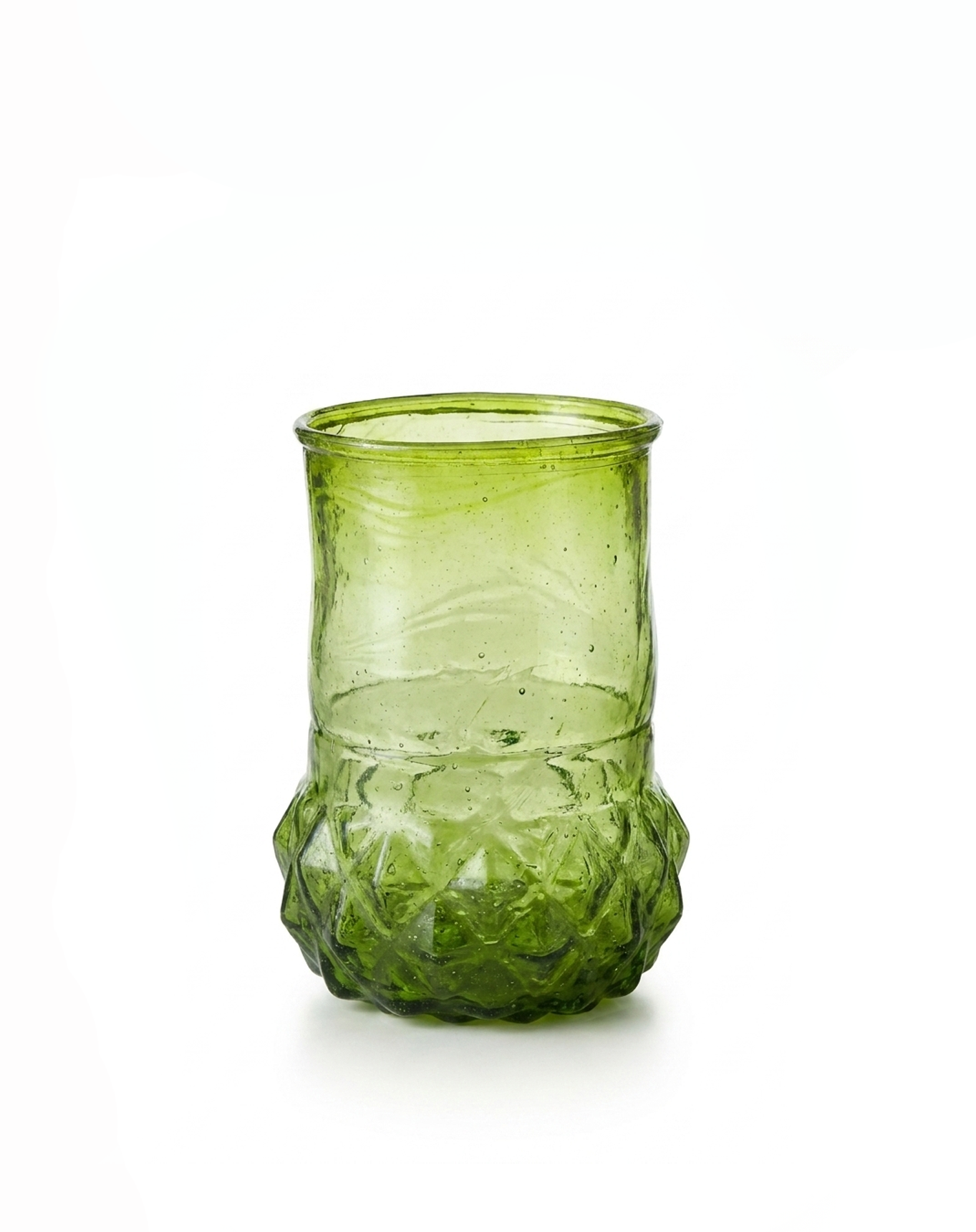 Vase green recycled glass