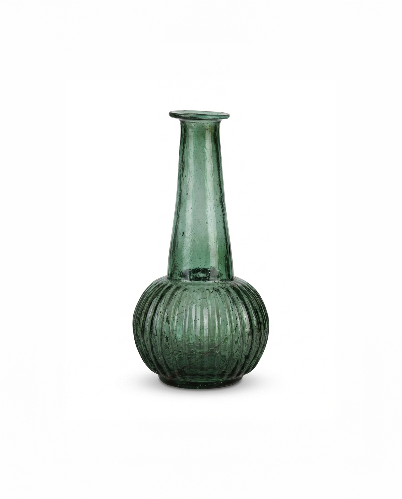 Smaragdgrüne geriffelte Blumenvase