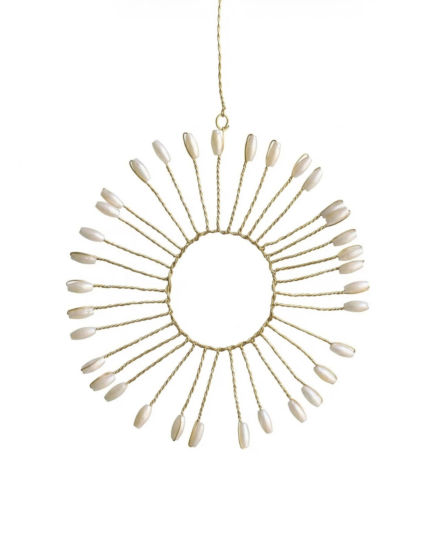 White Beaded Round Ornament