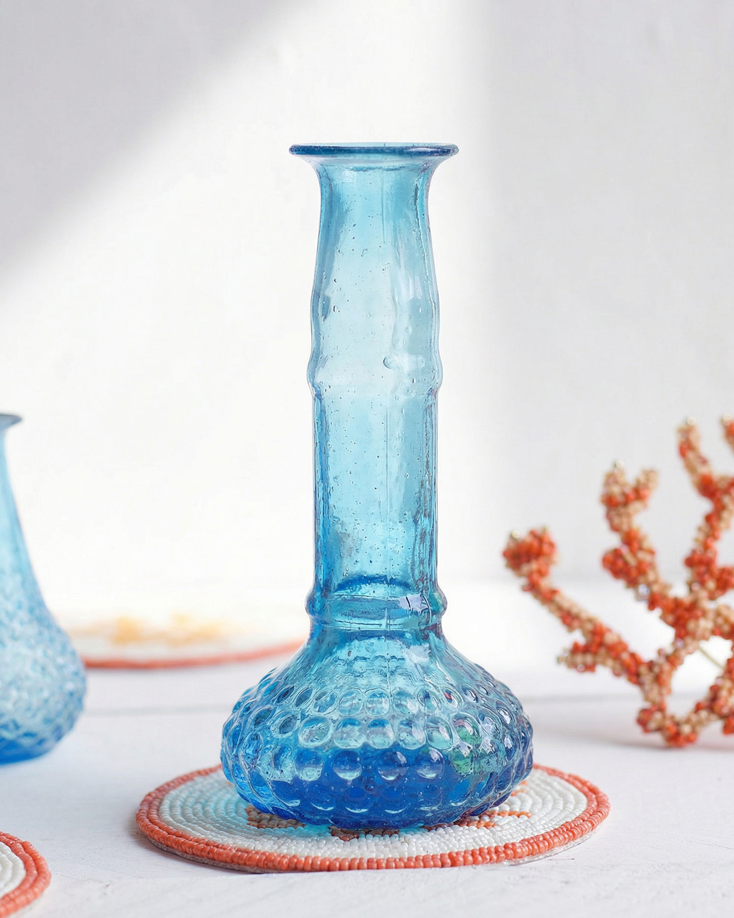 Vase light blue glass