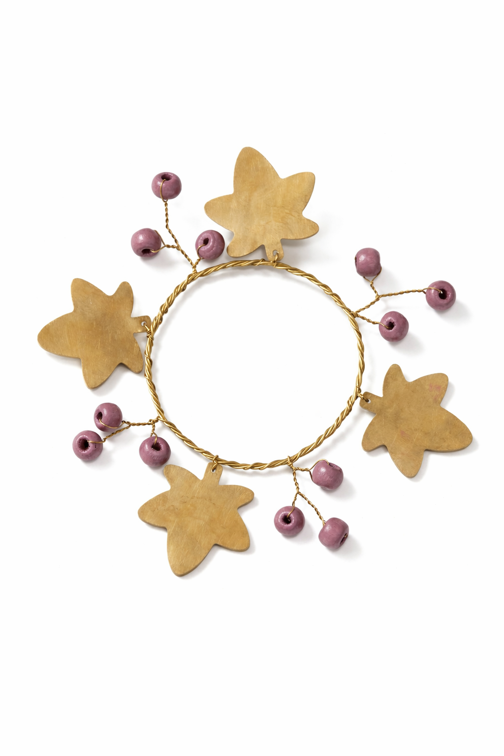 Napkin Ring with Purple Wooden Beads