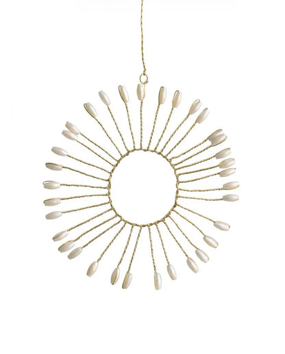 White Beaded Round Ornament