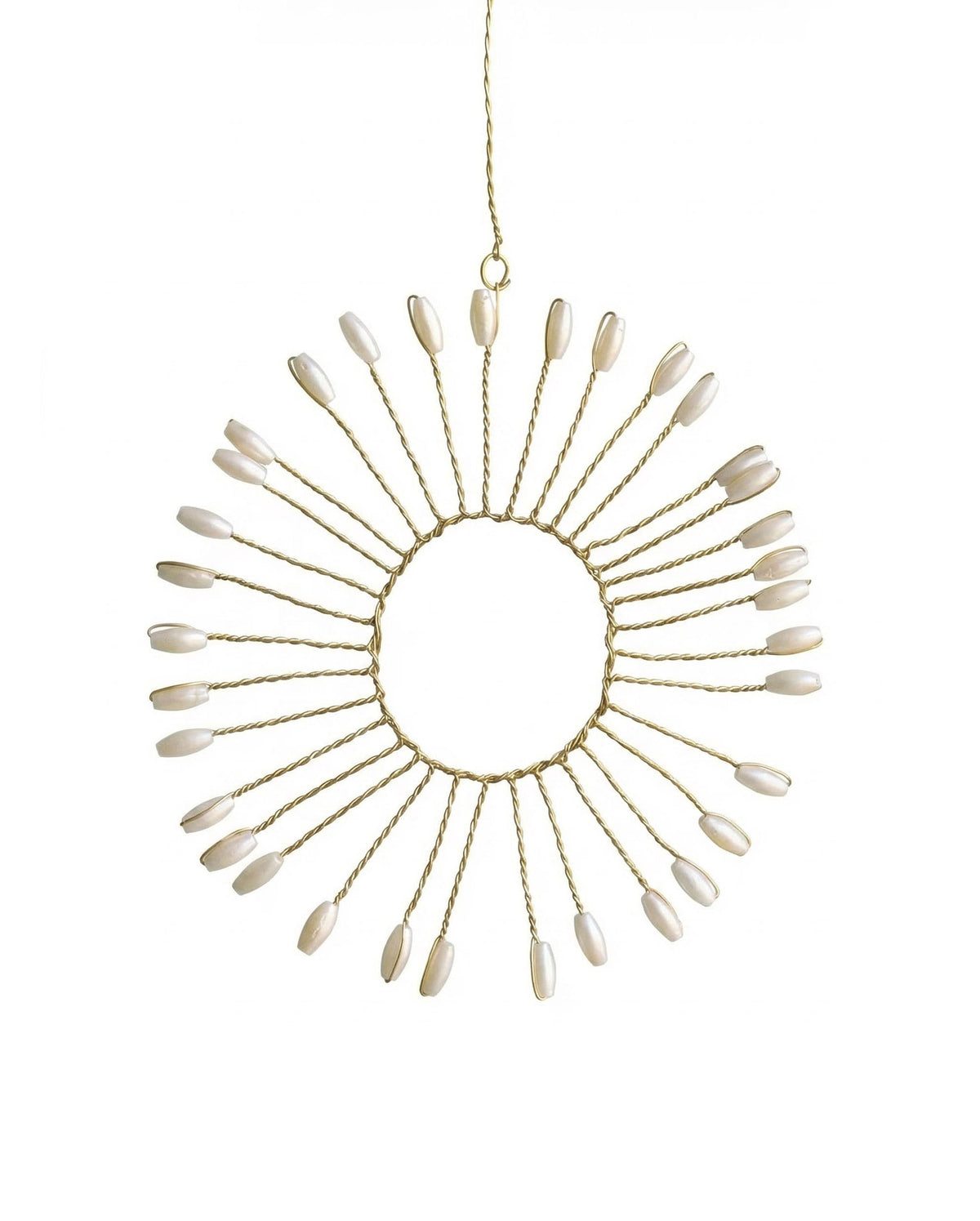 Runder weißer Perlen-Ornament