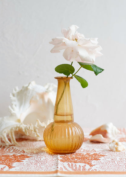 Handmade Amber Glass Bud Vase