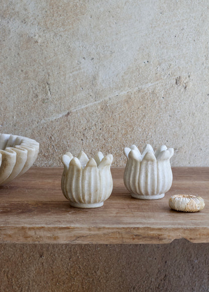 Marble Lotus Tealight Holder