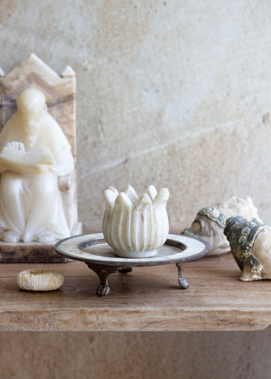 Marble Lotus Tealight Holder