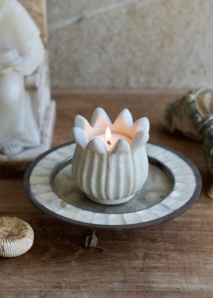 Marble Lotus Tealight Holder