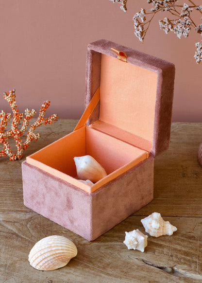 Velvet Jewellery Box Dusty Plum Crab