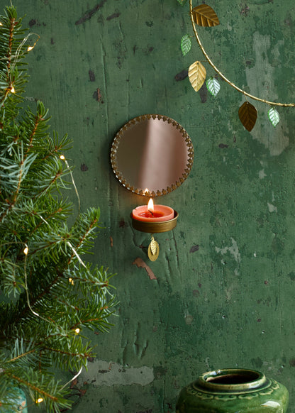 Tealight Holder With Round Mirror