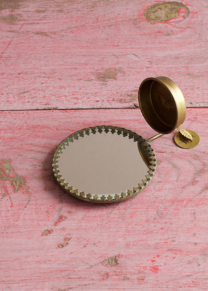 Tealight Holder With Round Mirror