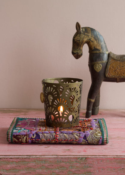 Hand-Cut Brass Tealight Holder