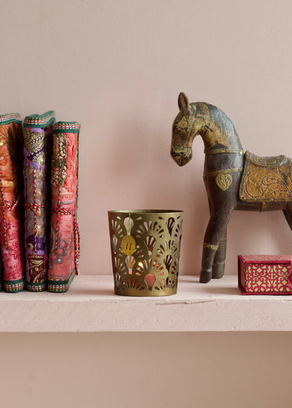 Hand-Cut Brass Tealight Holder