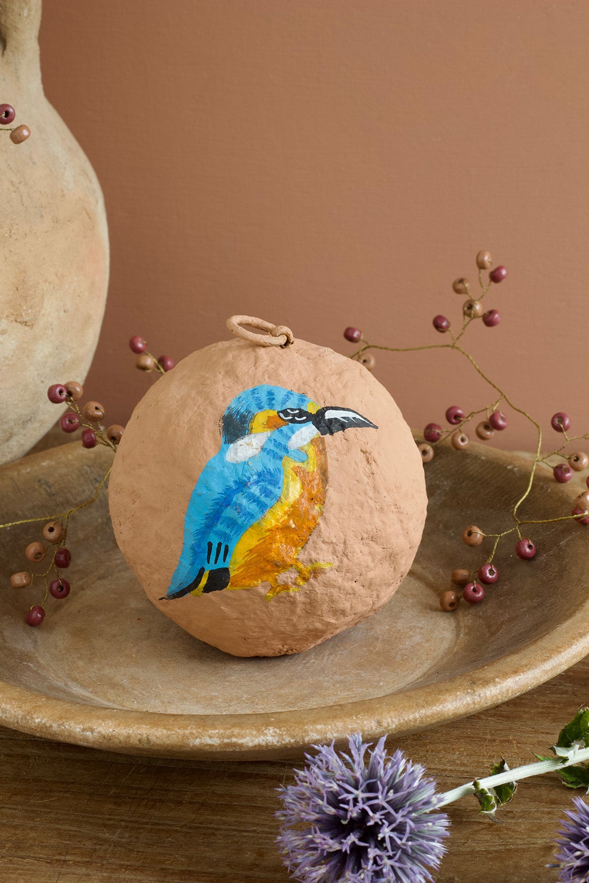 Papier-maché bal IJsvogel MJ25461