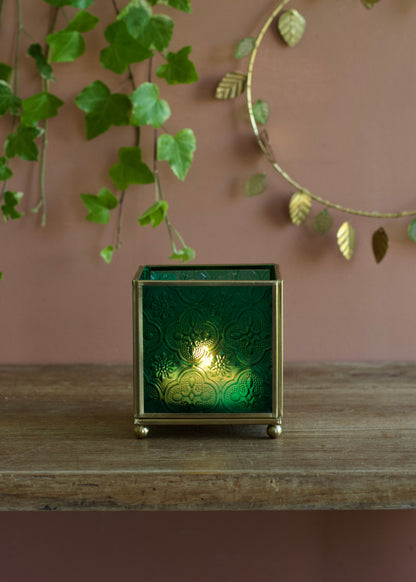 Candle Holder Emerald Green