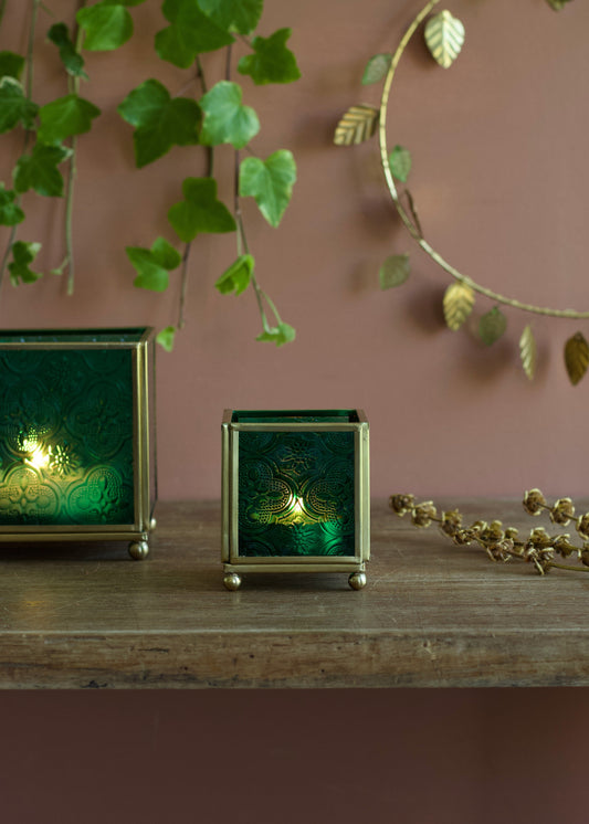 Candle Holder Dark Green