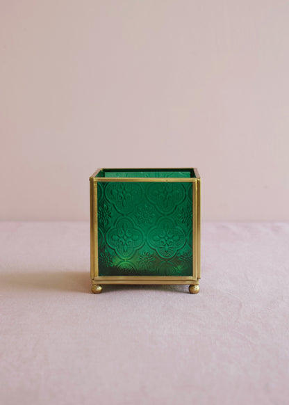 Candle Holder Emerald Green