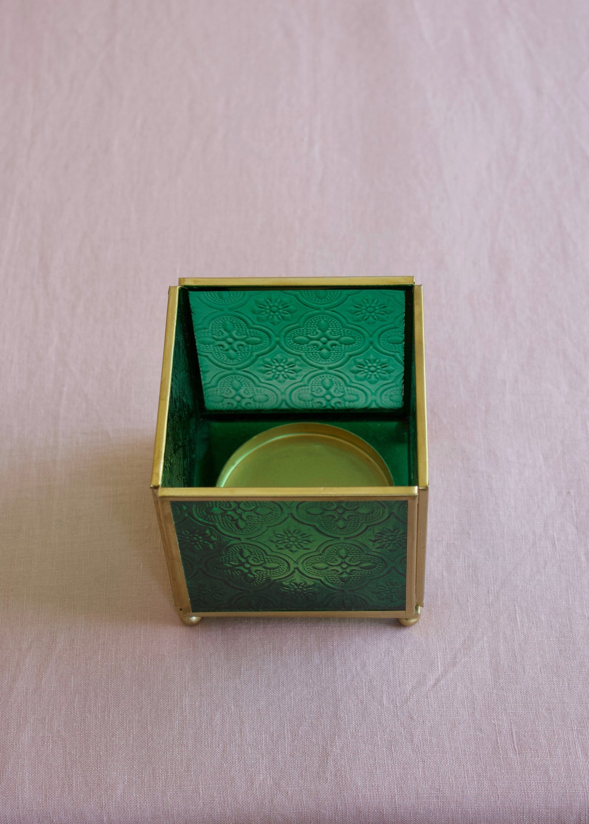 Candle Holder Emerald Green