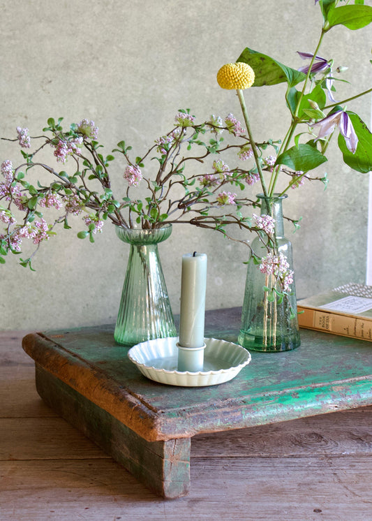Candle holder mint enamel