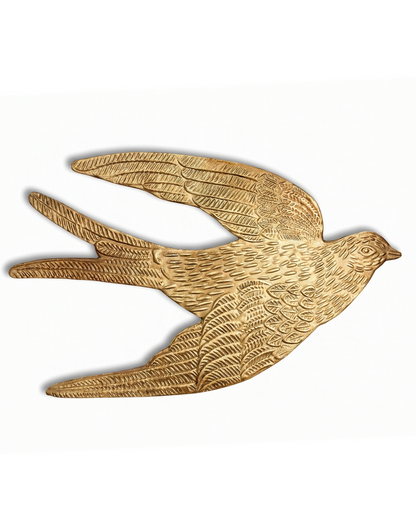 Swallow ornament brass large