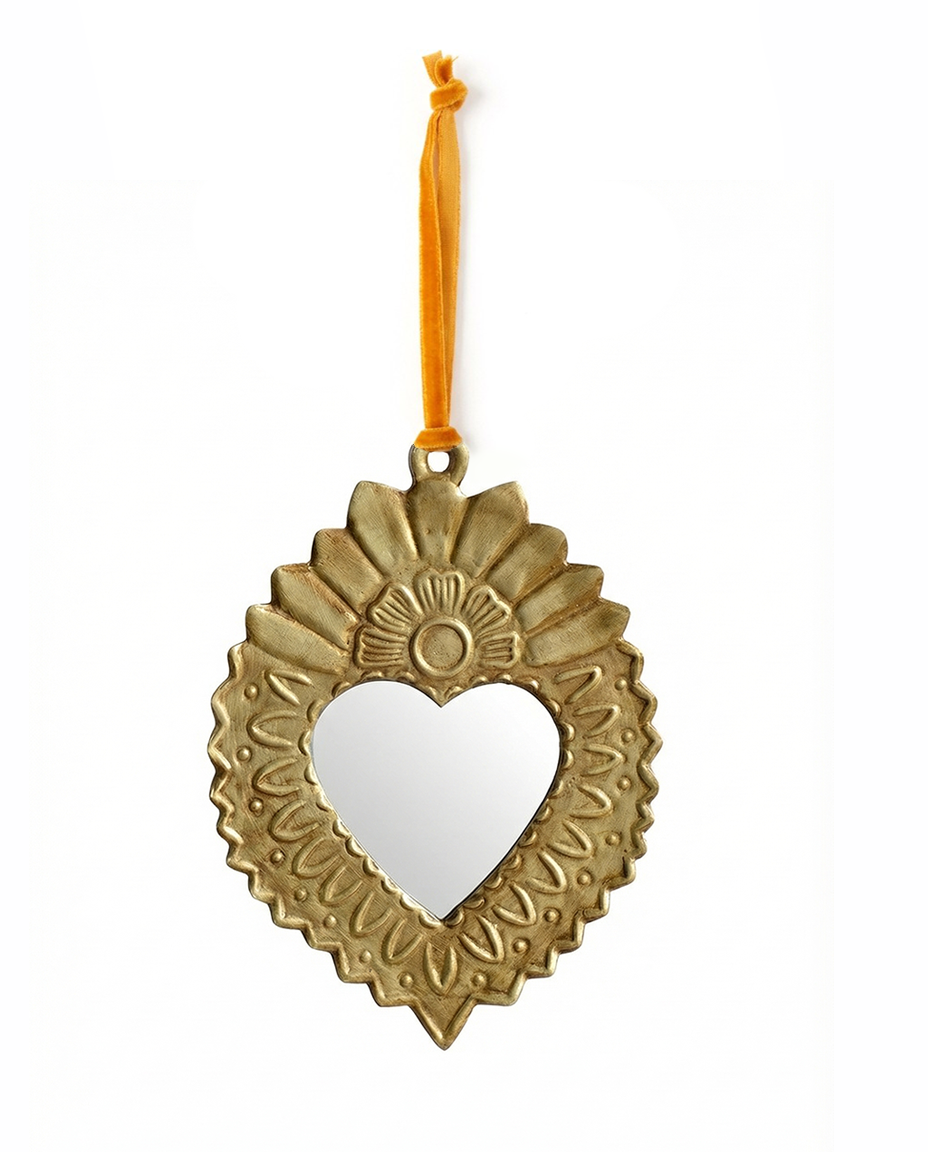 Brass Heart Mirror