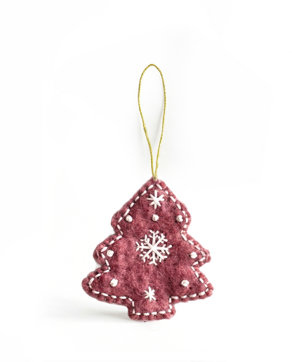 Filz-Weihnachtsbaumschmuck Burgund