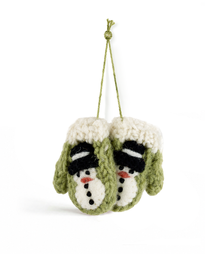 Weihnachtsbaumschmuck Mini-Fäustling Grün