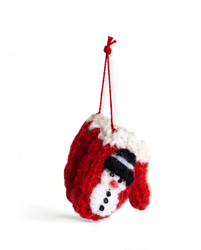 Weihnachtsbaumschmuck Mini-Fäustling Rot