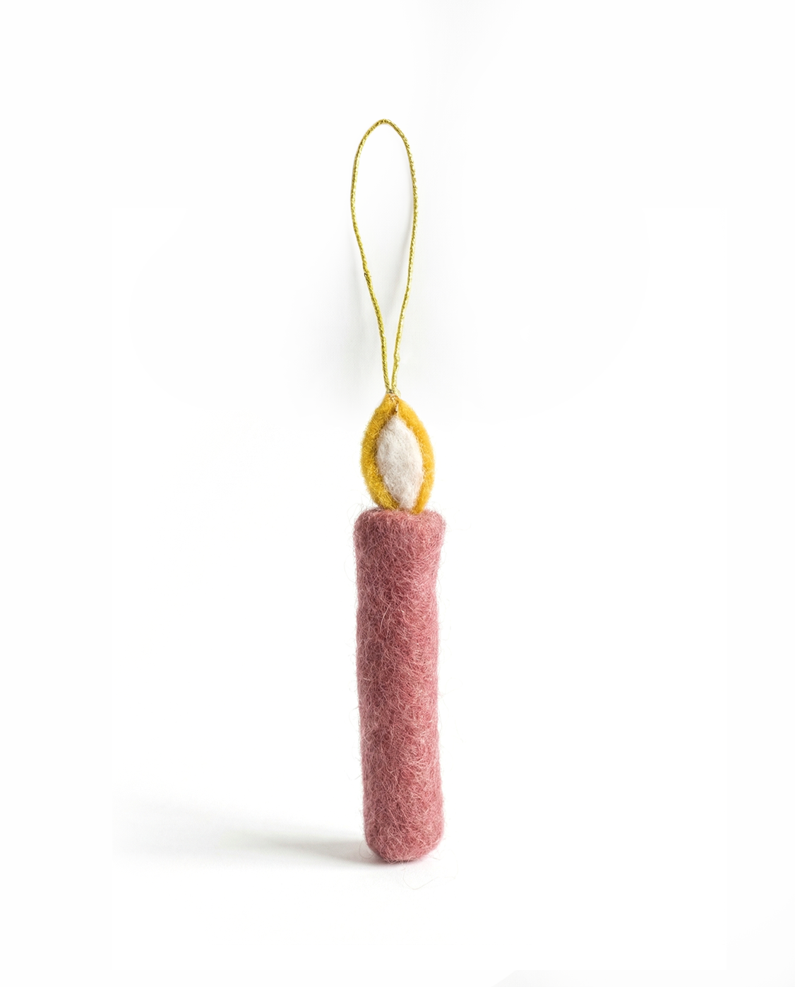 Filz-Weihnachtskerzendekoration Rosa