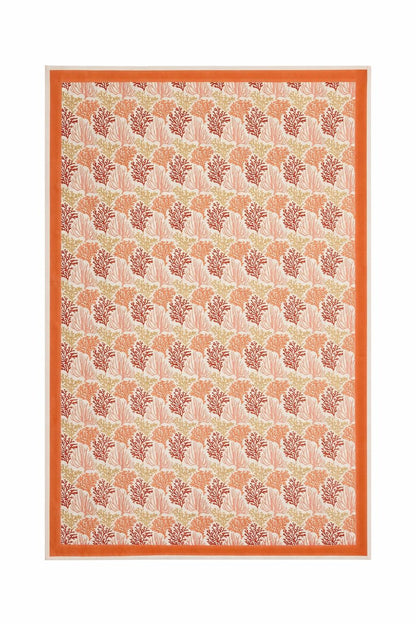 Blockprint-Tischdecke Koralle