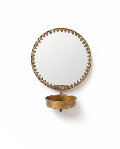 Tealight Holder With Round Mirror