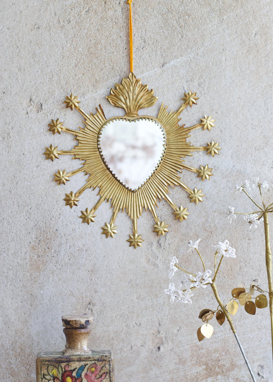 Ex-voto sacred heart mirror