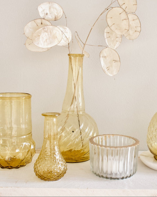 Vase en verre recyclé doré