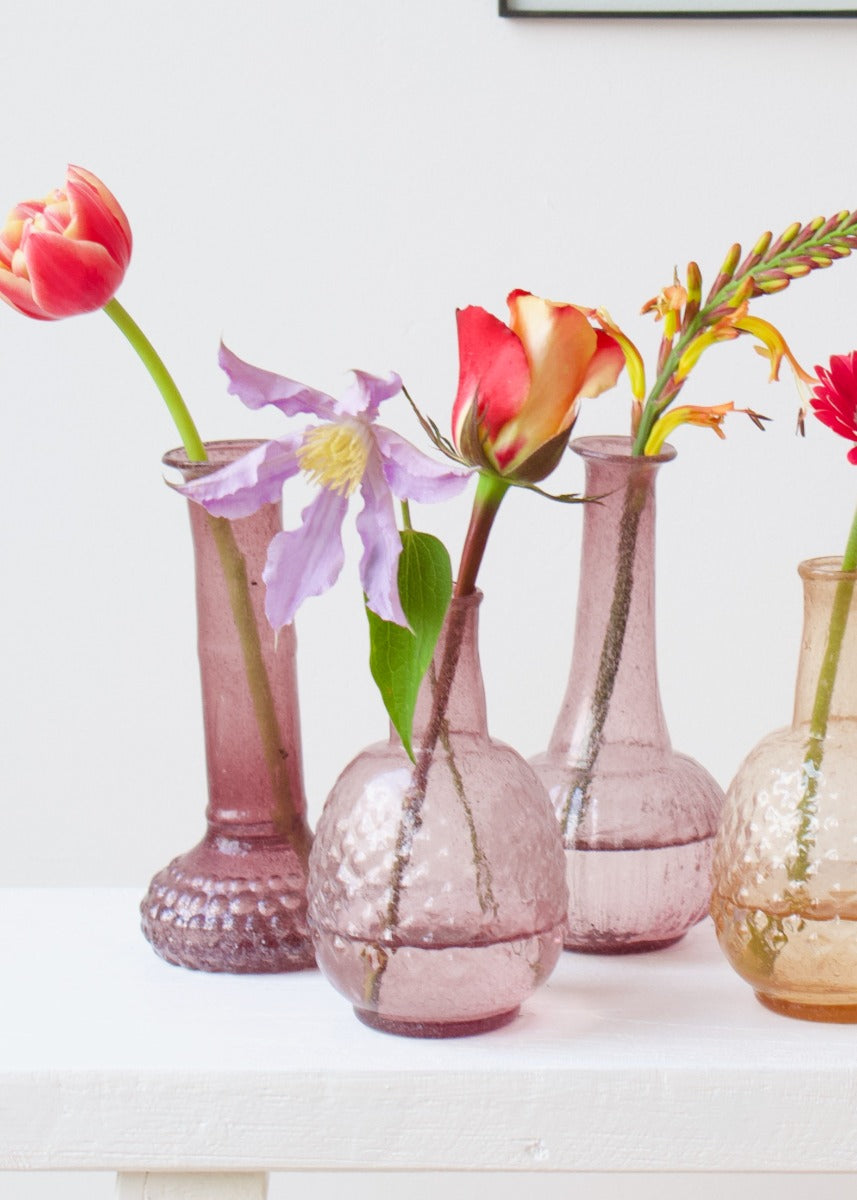 Vaas gerecycled glas lila