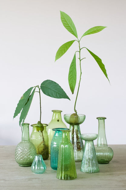 Vase green recycled glass