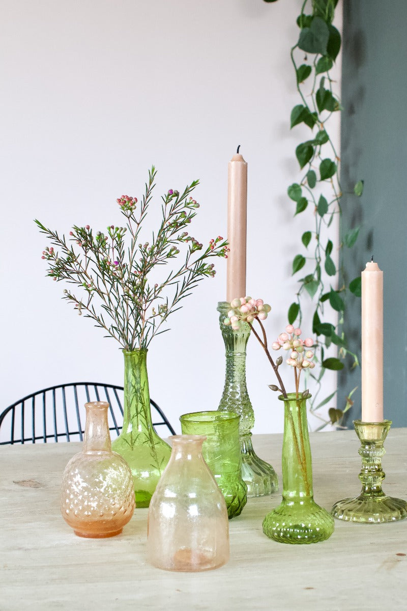 Vase green recycled glass