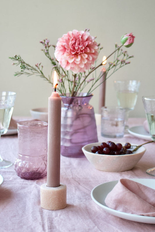 Kandelaar roze marmer