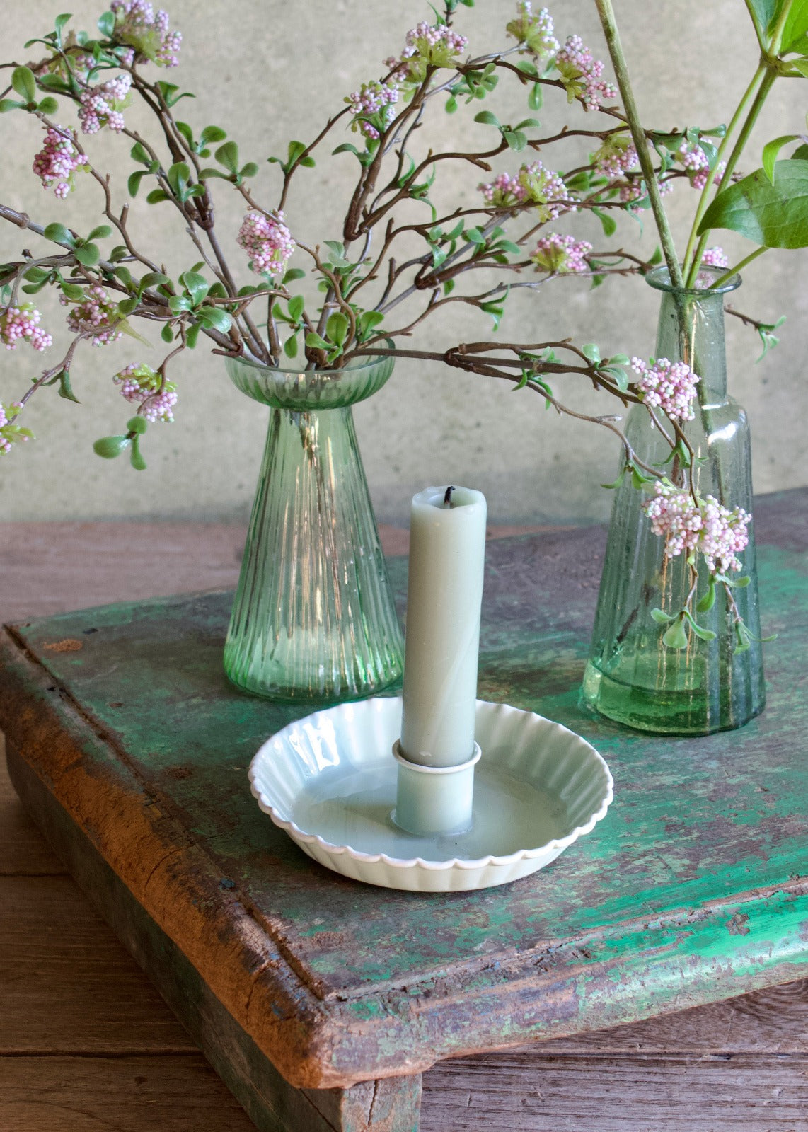 Kerzenhalter Emaille mint