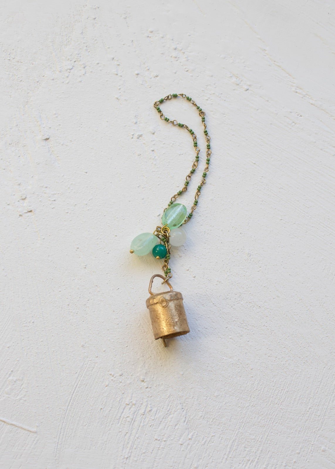 Bell ornament green beads