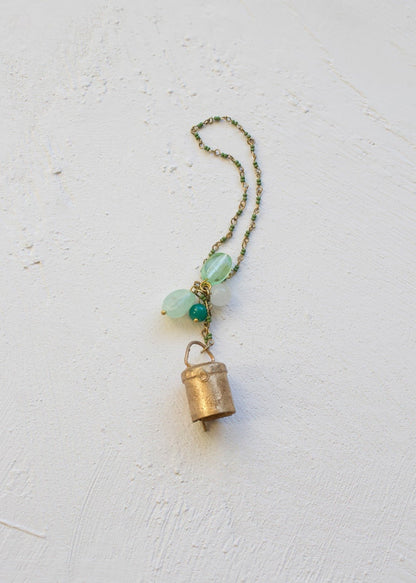 Bell ornament green beads