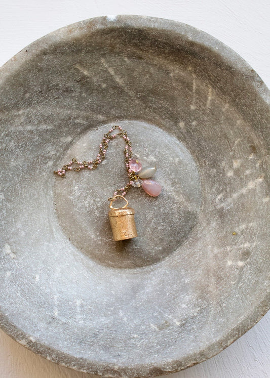 Bell ornament pink beads